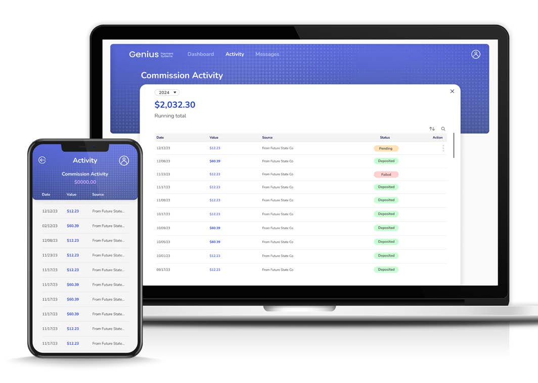 screenshot of Genius Payment Facilitation